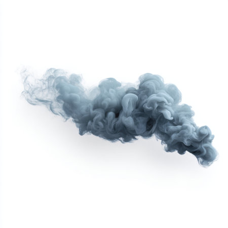 A captivating light blue smoky swirl creates an artistic visual that can be used as a striking background, texture, or for abstract concepts in various creative projects.の素材