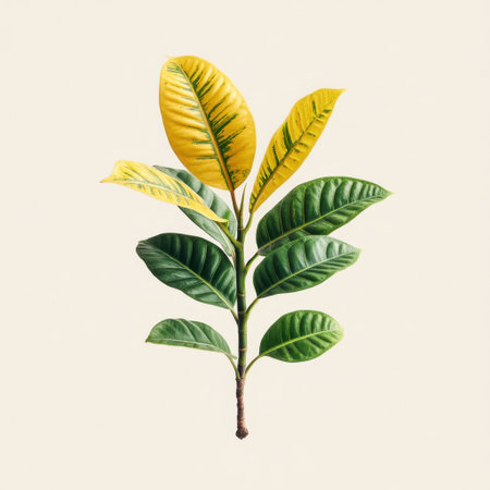 Discover the beauty in simplicity with this stunning image of vibrant green and yellow leaves, perfect for enhancing nature-themed projects and home decor.の素材