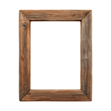 Explore a beautiful rustic wooden frame that enhances the appeal of any art or photo, adding warmth and vintage charm to various decorating styles.の素材