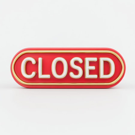 A vibrant neon sign saying "CLOSED" on a simple background, ideal for representations of business closure or temporary shutdown notifications in various contexts.の素材