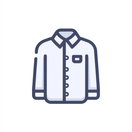 This graphic representation of a shirt with a front pocket emphasizes minimalist style and casual elegance, suitable for various fashion and apparel contexts.の素材