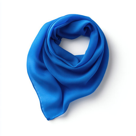 This stunning blue silk scarf adds a touch of elegance to any outfit. Perfect for both casual and formal occasions, it enhances your style effortlessly.の素材