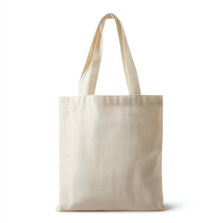 This beige tote bag features long handles and a simple design, perfect for shopping, travel, or daily use. Its lightweight fabric makes it a practical and eco-friendly choice.の素材