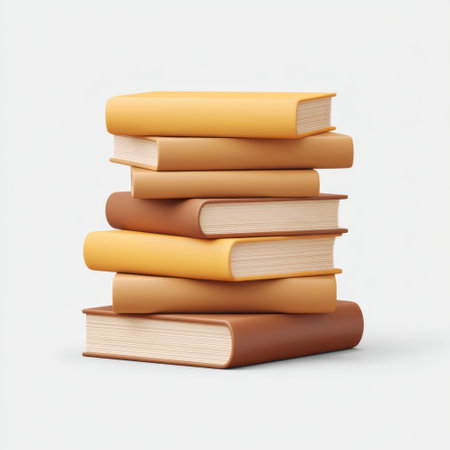 This image features a colorful stack of books with varying cover designs, ideal for representing themes of education, literature, and creativity in an elegant visual style.の素材