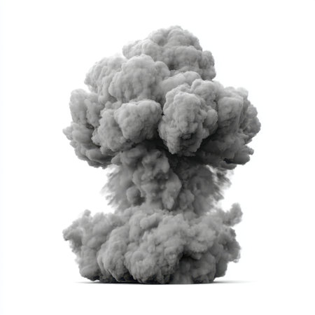 A stunning gray smoke explosion showcases vibrant movement and dynamic textures. This image encapsulates the essence of power and energy in a visually impactful way.の素材
