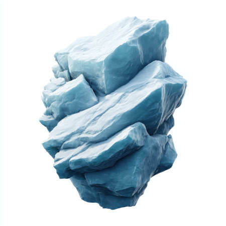 This captivating ice rock formation features sharp edges and a stunning pale blue hue. Ideal for themes of nature, geology, and abstract art showcasing beauty.の素材