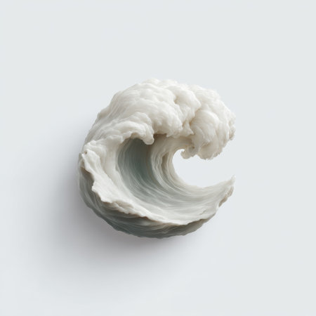 This stunning image showcases an artistic wave sculpture, emphasizing organic shapes and soft textures that capture the essence of fluidity and artistic expression.の素材