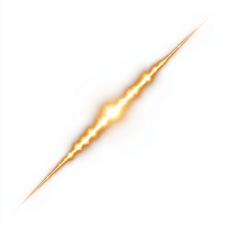 This image captures a vibrant electric spark with dynamic energy flowing through an abstract explosion of light, creating a visually striking effect on a white background.の素材
