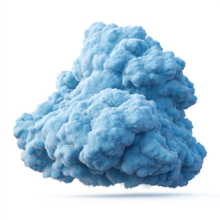 This image features soft and fluffy blue clouds creating an atmosphere of tranquility and serenity, perfect for artistic backgrounds and creative projects.の素材