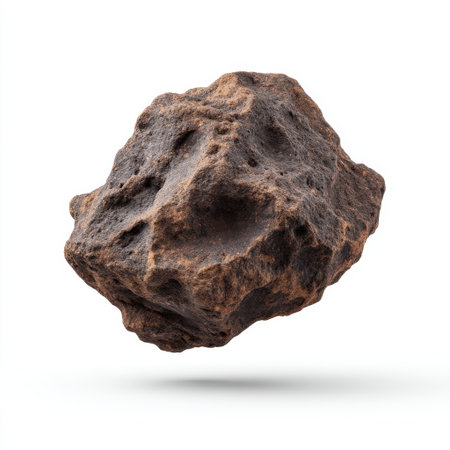 A captivating image of a unique rock suspended in mid-air, showcasing its rugged texture and earthy tones against a clean background, ideal for creative projects.の素材