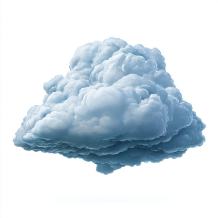 A picturesque image of a soft, fluffy white cloud floating gracefully in a clear blue sky, evoking a sense of calmness and serenity perfect for various creative projects.の素材