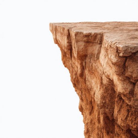 Stunning rock formation showcasing intricate textures and details against a clean white background, ideal for projects focused on nature, geology, and landscape themes.の素材