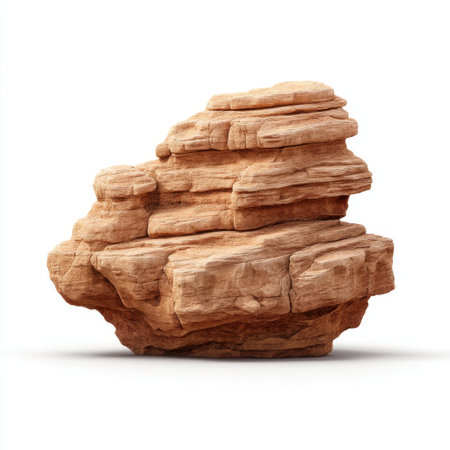 Natural rock formation with detailed texture and earthy tones, perfect for landscape photography, outdoor settings, and artistic displays, showcasing nature's beauty.の素材