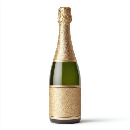 This stunning gold champagne bottle features a unique textured design, embodying luxury and elegance. Ideal for celebrations and special moments.の素材