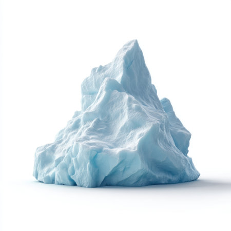 A captivating iceberg rises with smooth blue surfaces, showcasing the delicate features of frozen water in a tranquil setting, perfect for nature enthusiasts.の素材