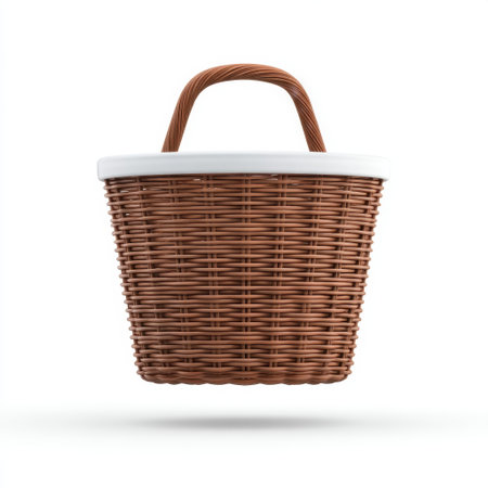 This stylish brown woven basket features a white lid, making it an ideal choice for storage and organization while enhancing your home decor with a minimalist touch.の素材