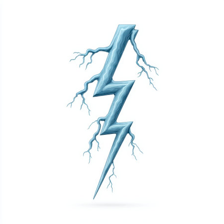 This eye-catching illustration of a blue lightning bolt captures the essence of energy and power. Perfect for various creative applications, it embodies movement and dramatic flair.の素材