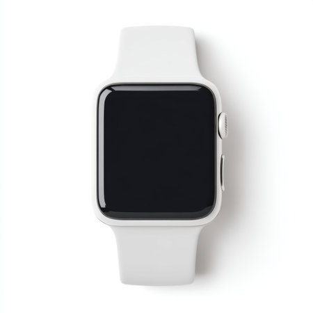 A minimalistic white smartwatch with a blank display, perfect for those interested in sleek technology and modern accessories that enhance everyday convenience and lifestyle.の素材