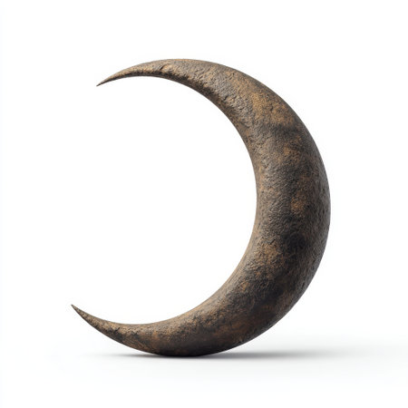This stunning bronze crescent moon sculpture features a textured surface and elegant curves, offering a captivating addition to any space with its artistic charm.の素材