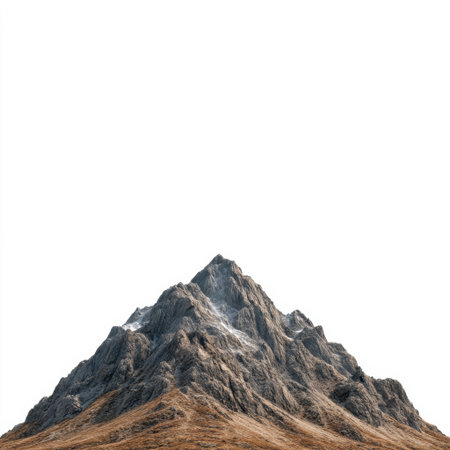 A stunning view of a rocky mountain peak against a clear blue sky, showcasing the beauty of nature and inviting exploration and adventure in serene landscapes.の素材