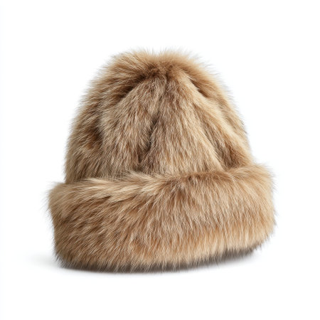 This luxurious brown fur hat offers warmth and style during cold weather, making it an essential accessory for outdoor activities and fashionable winter looks.の素材