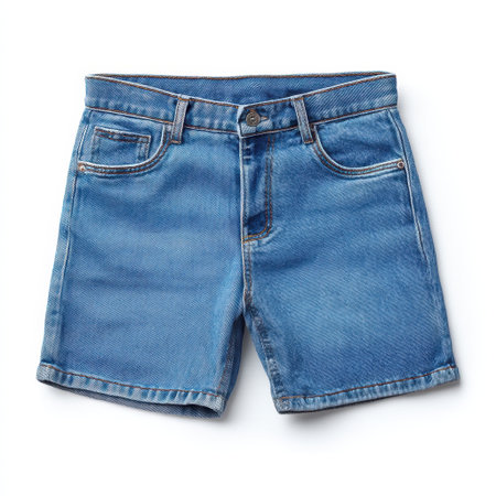 Stylish blue denim shorts perfect for summer outings, designed for comfort and versatility in outdoor activities, casual wear, and vibrant lifestyle moments.の素材
