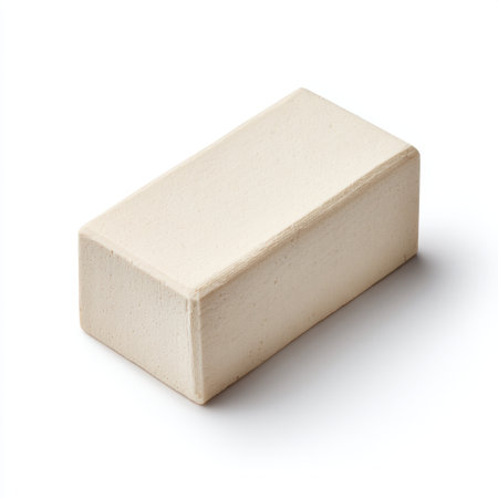 A neutral white rectangular block with a smooth texture, ideal for use in creative projects, artistic displays, or minimalist settings to enhance design aesthetics.の素材