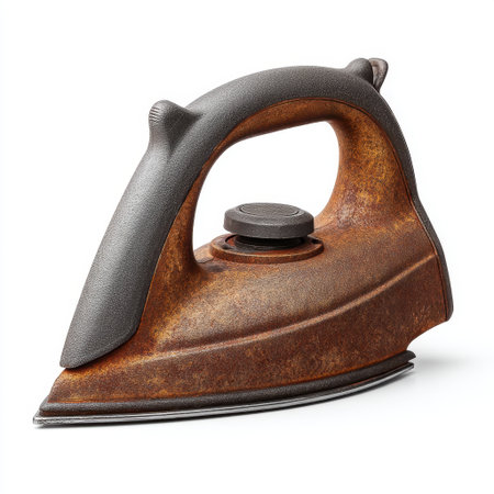 This vintage iron showcases a rustic charm with its unique design and weathered surface. Ideal for home decor enthusiasts or collectors of classic artifacts.の素材