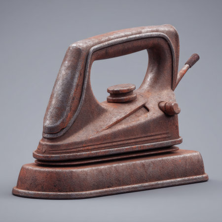 A unique vintage rusty iron showcasing rustic charm and nostalgic appeal, perfect for home decor, photography projects, or antique collections.の素材