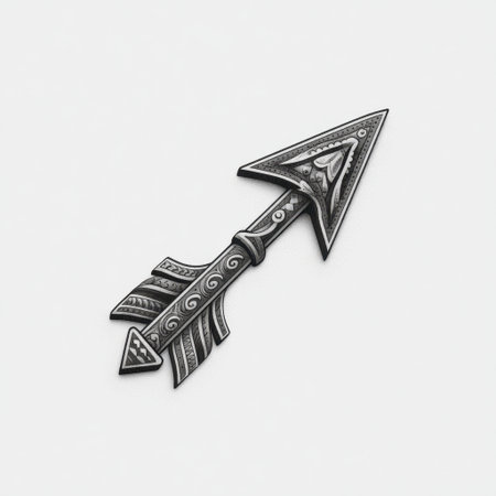 This image features a beautifully crafted decorative arrow, highlighting intricate patterns and artistic design that enhance its visual charm and cultural significance.の素材