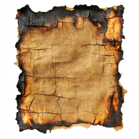 Unique vintage aged paper with burned edges creates a perfect background for artistic projects and crafting. Its distinct texture adds depth and character.の素材