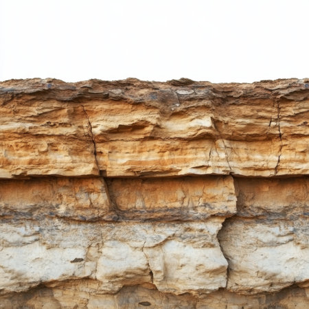 A striking view of a layered rock formation showcasing unique textures and colors, perfect for educational purposes or nature-inspired projects in geology.の素材