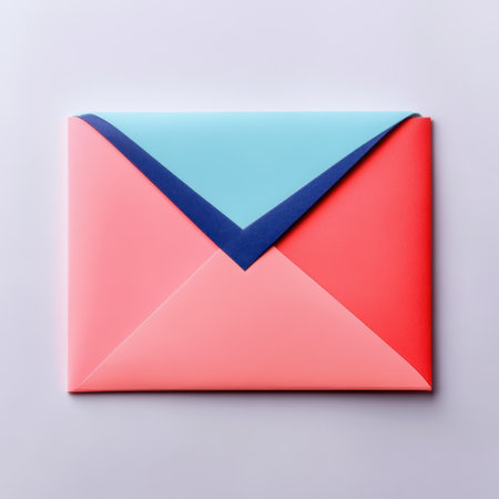A visually striking envelope featuring a modern geometric design in pastel colors. Perfect for artistic correspondence or stylish invitations, this envelope adds a creative touch.の素材