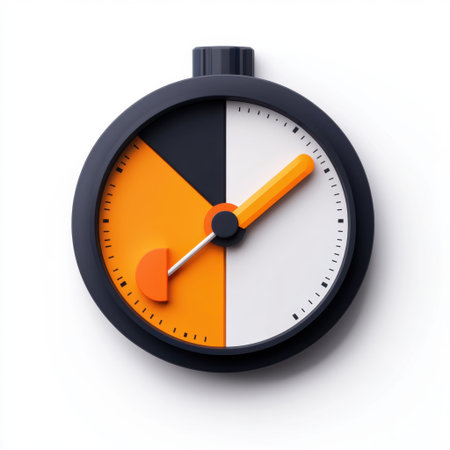 This vibrant stopwatch features a unique color scheme and modern design, capturing the essence of time management and productivity in a stylish presentation.の素材