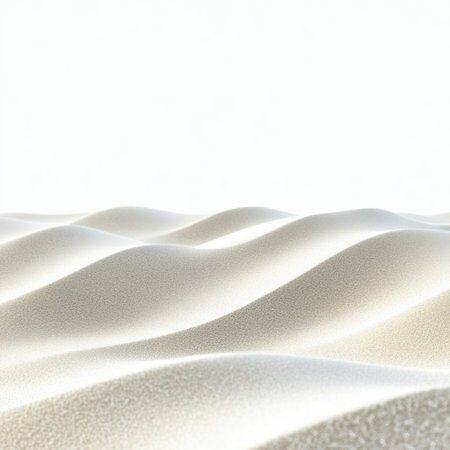 A mesmerizing scene of soft sand dunes showcasing gentle curves illuminated by natural light, evoking a peaceful ambiance and inviting tranquility in nature's beauty.の素材