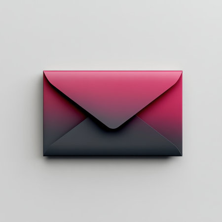 This image features a modern envelope with a stylish gradient design, perfect for representing digital communication in social media, marketing, or branding projects.の素材