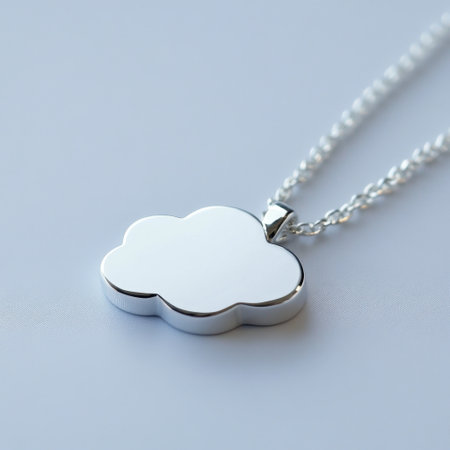 Stunning silver necklace featuring a cloud-shaped pendant that adds a touch of charm and elegance to any outfit. Perfect for gifts or personal wear.の素材