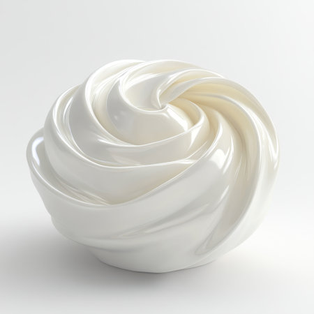 This elegant white swirl sculpture features a smooth and glossy surface, ideal for contemporary designs. Perfect for minimalist decor or artistic displays in any setting.の素材