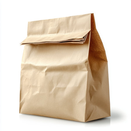 This eco-friendly brown paper bag is perfect for takeout, grocery shopping, or everyday storage needs. Its versatile design supports sustainable living and convenience.の素材
