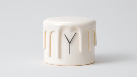 A unique minimalistic clock featuring a white icing effect that blends functionality with artistic design, perfect for modern interiors and contemporary aesthetics.の素材