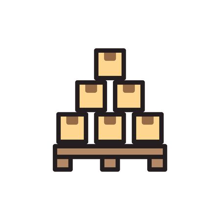 Boxes On A Pallet Icon In Trendy  Design Vector Eps 10のイラスト素材