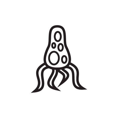 Virus Microbe Icon In Trendy Design Vectorのイラスト素材