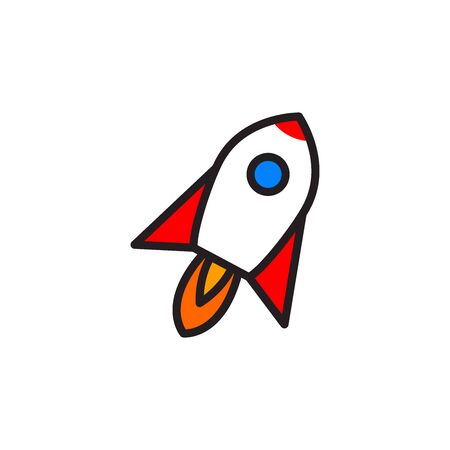 Rocket Icon In Trendy Design Vectorのイラスト素材