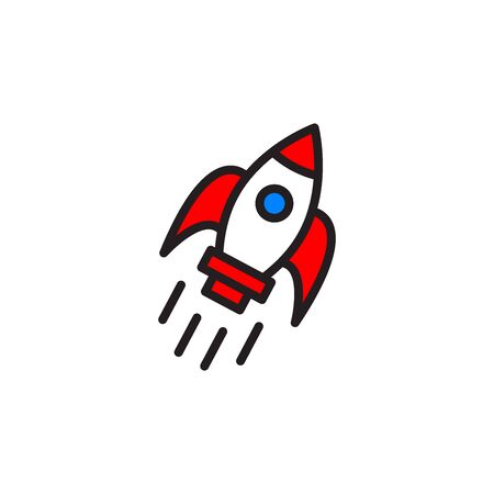 Rocket Icon In Trendy Design Vectorのイラスト素材