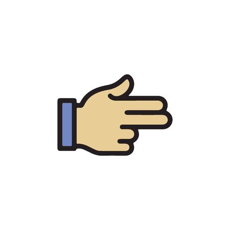 Gestures of Human Hand, Show Towards the Right Icon In Trendy Design Vector Eps 10のイラスト素材