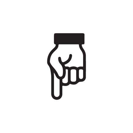 Gestures of Human Hand, Pointing Down Icon In Trendy Design Vector Eps 10のイラスト素材