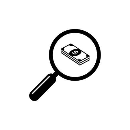 Magnifying Glass & Money Icon Vectorのイラスト素材