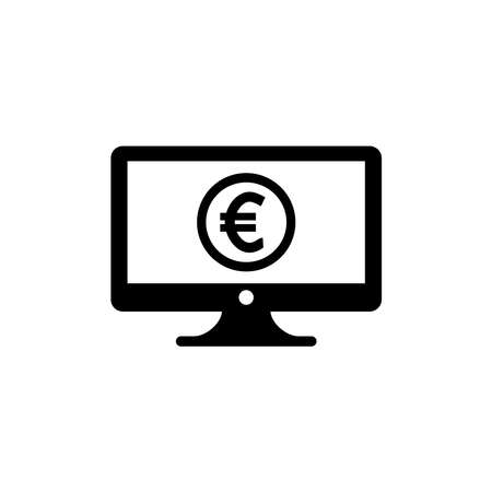 Money in the Computer, Computer With Money Icon Vectorのイラスト素材