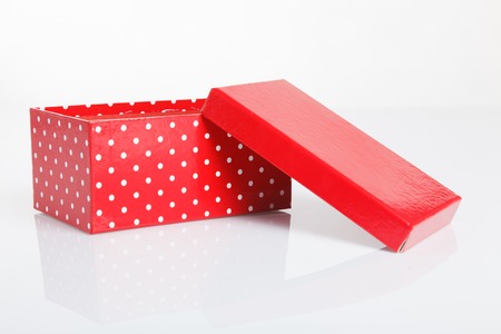 Red gift box on white background
