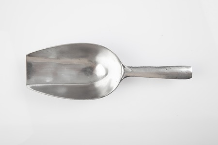 Aluminum alloy transfer scoop on white backgroundの写真素材